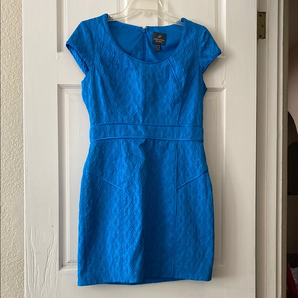 Adrianna Papell Textured Blue Mini Dress